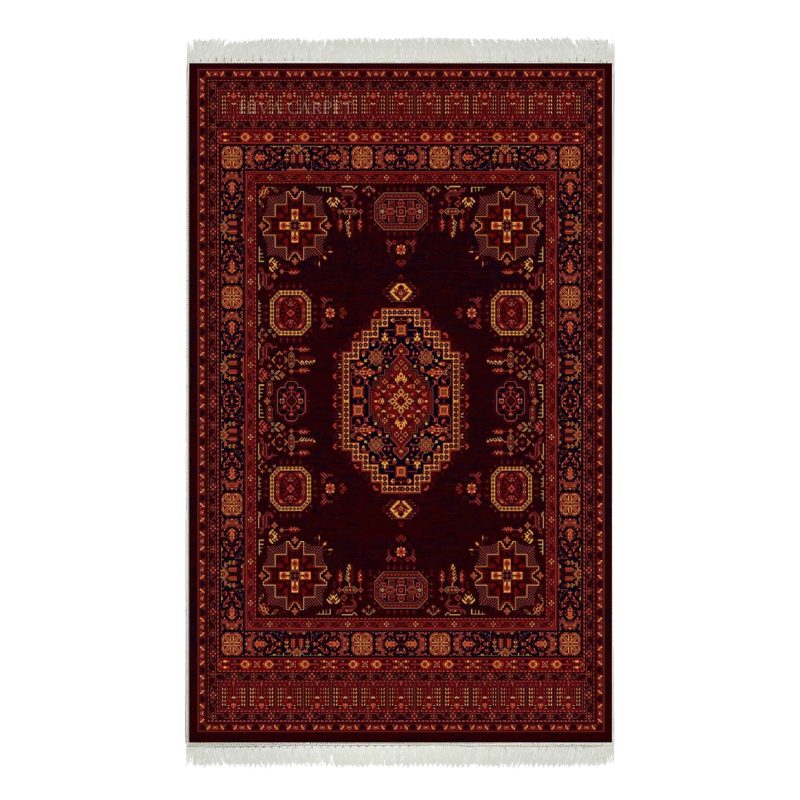فرش ماشینی هیوا طرح بلوچ 1-209 سرمه ای 700 شانه