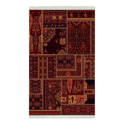 فرش ماشینی هیوا طرح بلوچ 1-214 سرمه ای 700 شانه