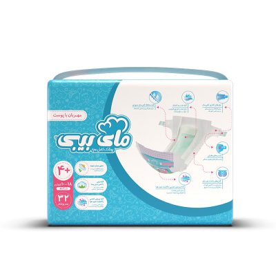 پوشک مای بیبی چسبی سایز 4 پلاس بسته 32 عددی
