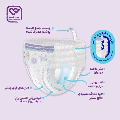 پوشک شورتی مای بیبی مدل کانال‌دار سایز 7 بسته 20 عددی
